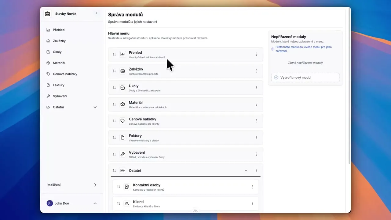 Přehledný dashboard